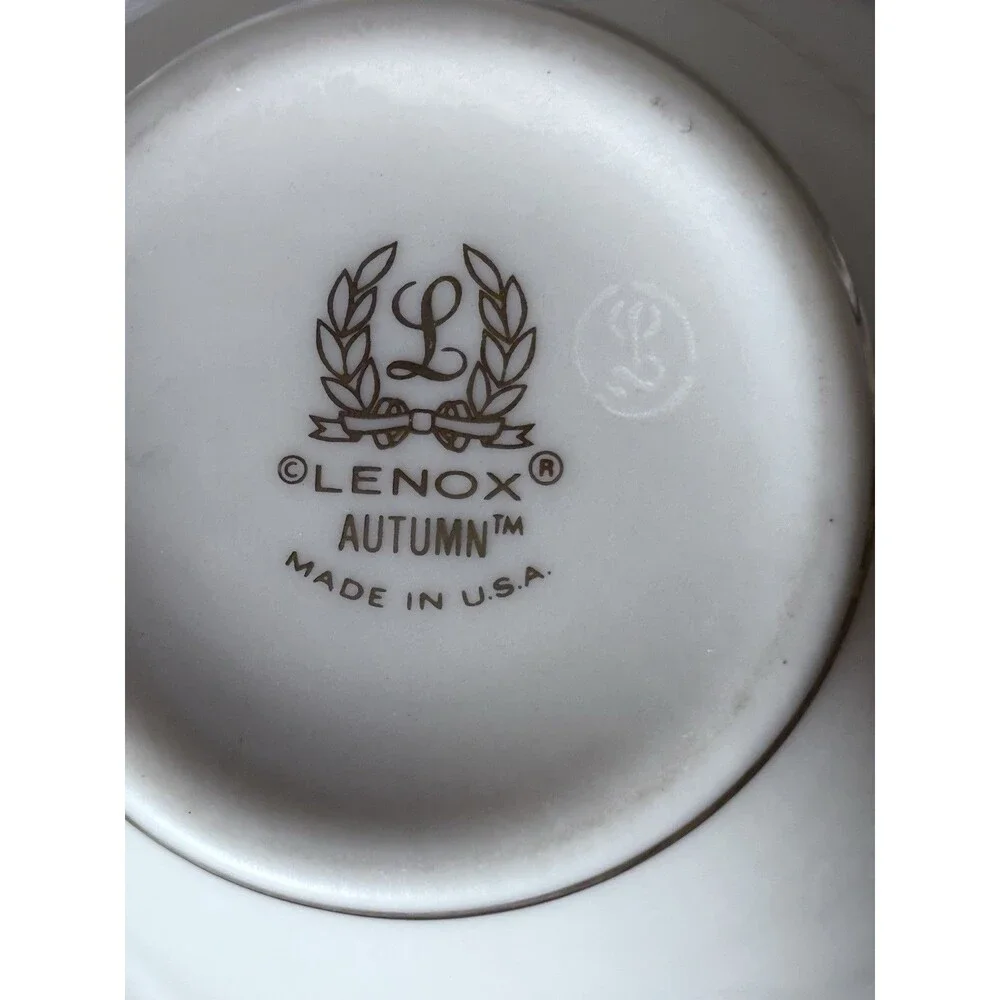 Lenox Autumn Collection Fine Bone China Creamer & Sugar Bowl W/Lid